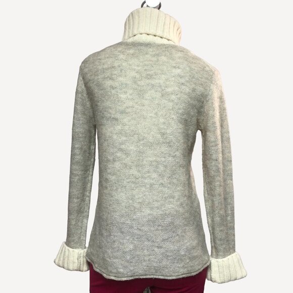 TORY Burch Gretchen Mixed Wool Blend Knitted Turtleneck Sweater Size Small - Picture 2 of 13